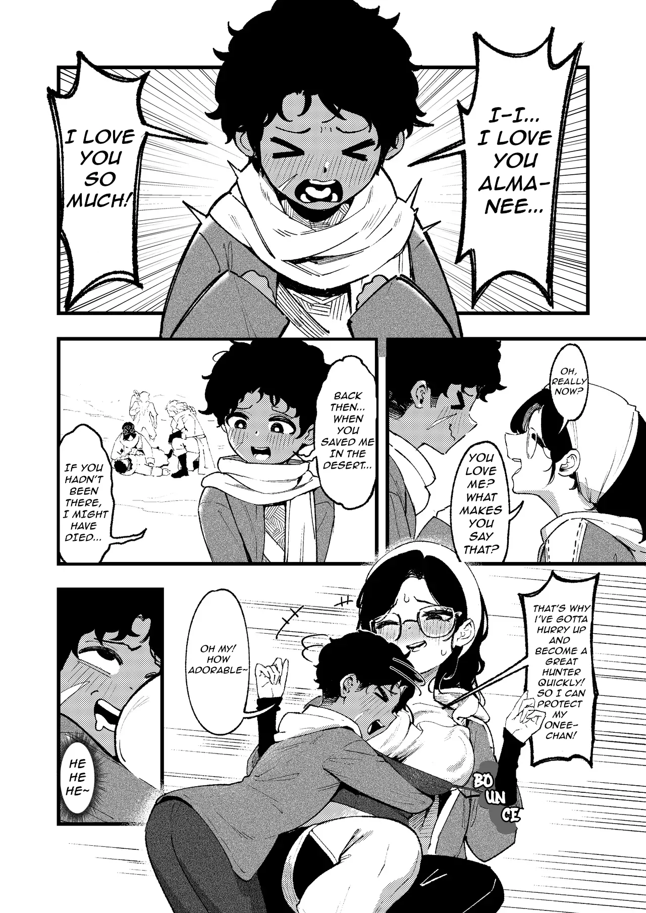 Page 2 of [ProudBanana] Shota Gaki no Mae de One o Buchiokasu 01 | Roughly Fucking a Shota's Onee-San in Front of Him 01 (Monster Hunter Wilds) [English] [JoJo'sWackyQuest] [Digital]