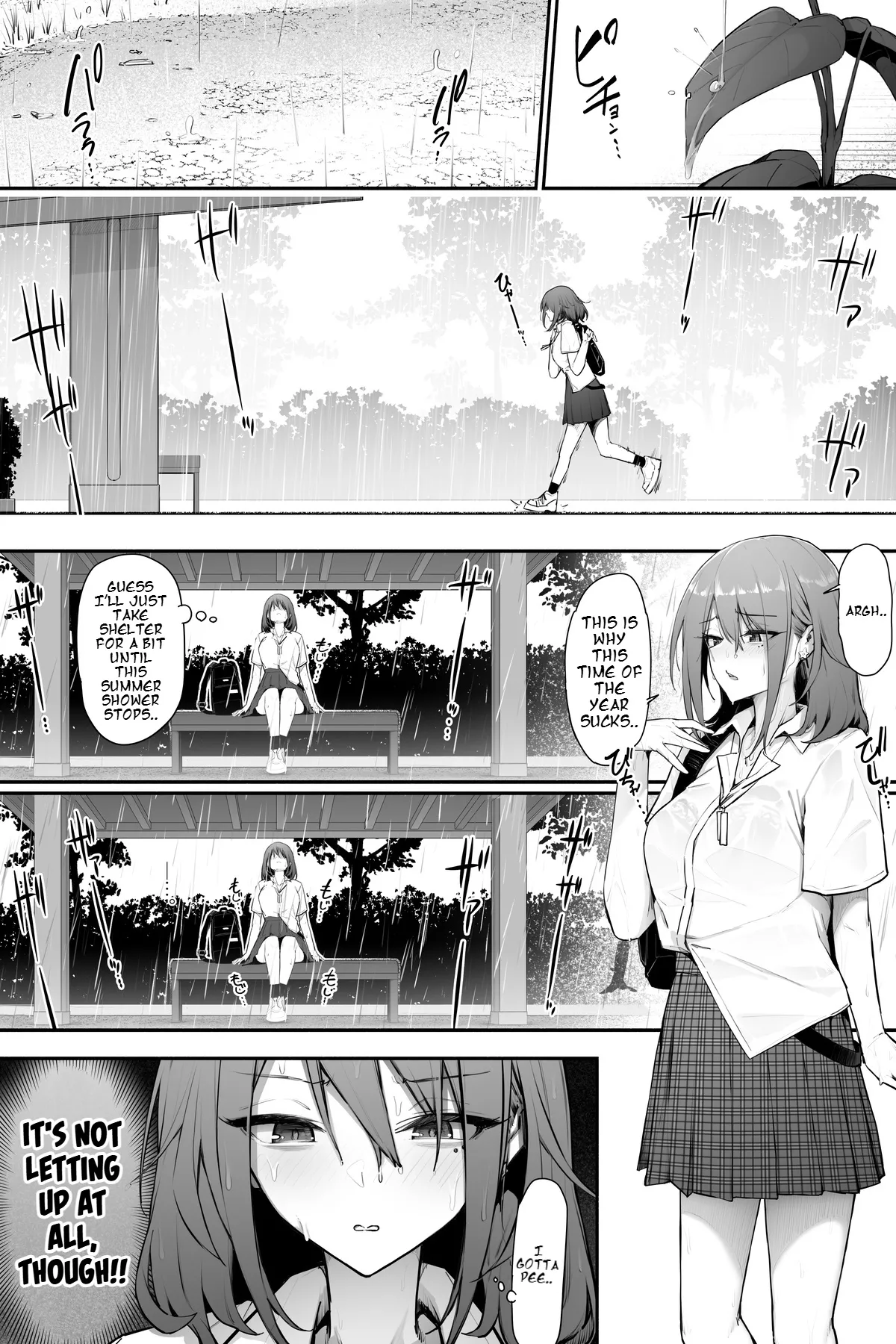 Page 2 of [Cocomachi] Holding in my pee while sheltering from the rain