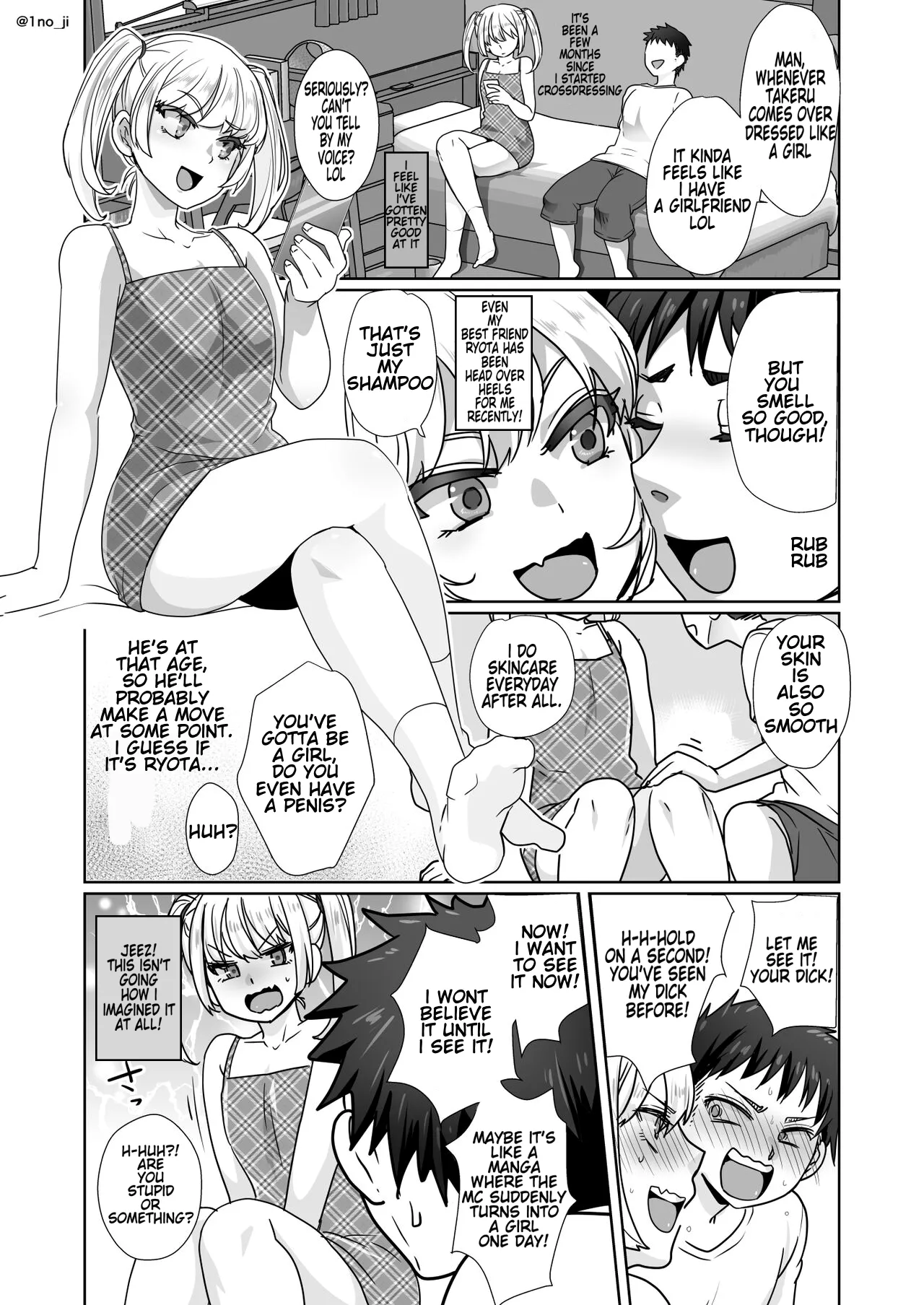 Page 1 of [Orgasm Slap (Ichi no Milk)] Pages 62-66 Mesu Danshi Ecchi Manga Tsumeawase [English]
