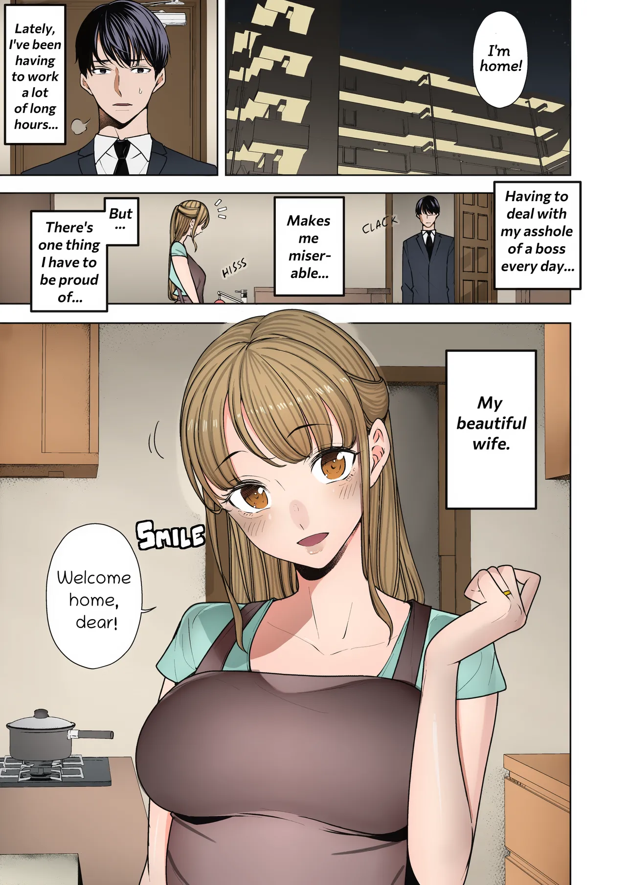 Page 3 of [Sanku] Boku Wa Tsuma Ga Netorare Nando Mo Ikasareru Sugata O Mitsuzuketa- I Kept Watching While a Man Made My Wife Cum Over and Over (English) (Decensored) (Colorized) [Erocolor]