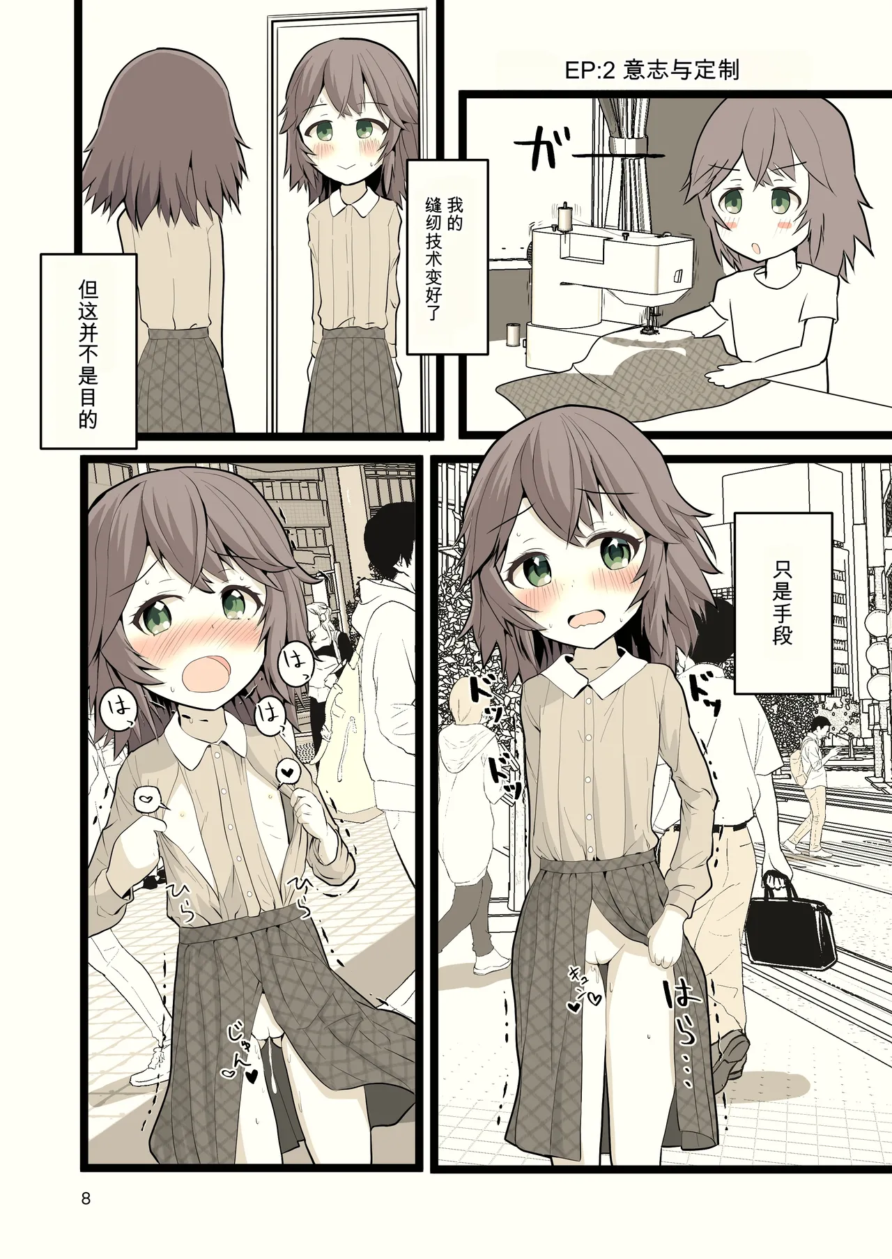 Yoru ni Roshutsu Shoujo wa | 在夜晚露出的少女 page 8 full