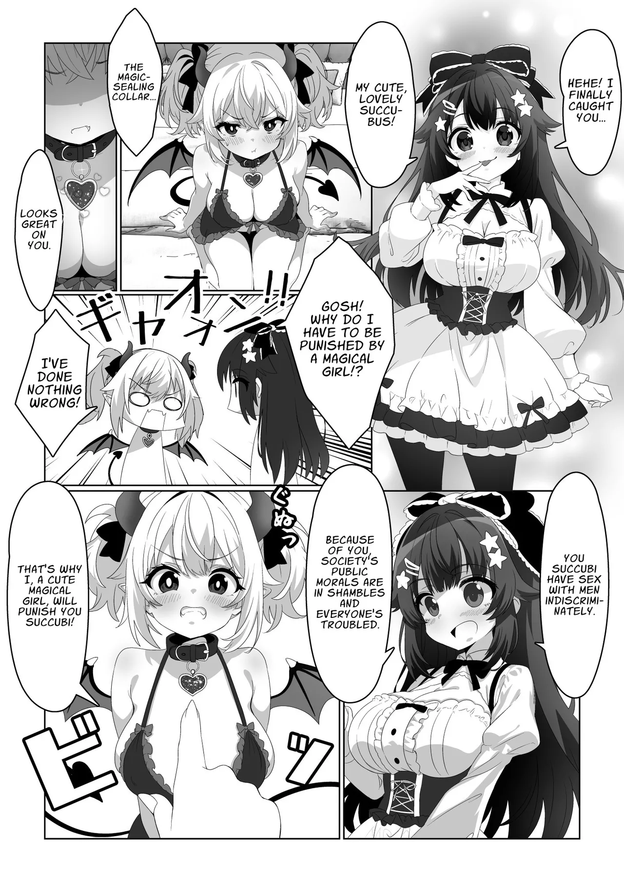 Mahou Shoujo wa Ochinchin de Succubus o Oshioki Suru!! | Magical Heroine Punishes A Succubus With Her Magic Penis!! page 2 full